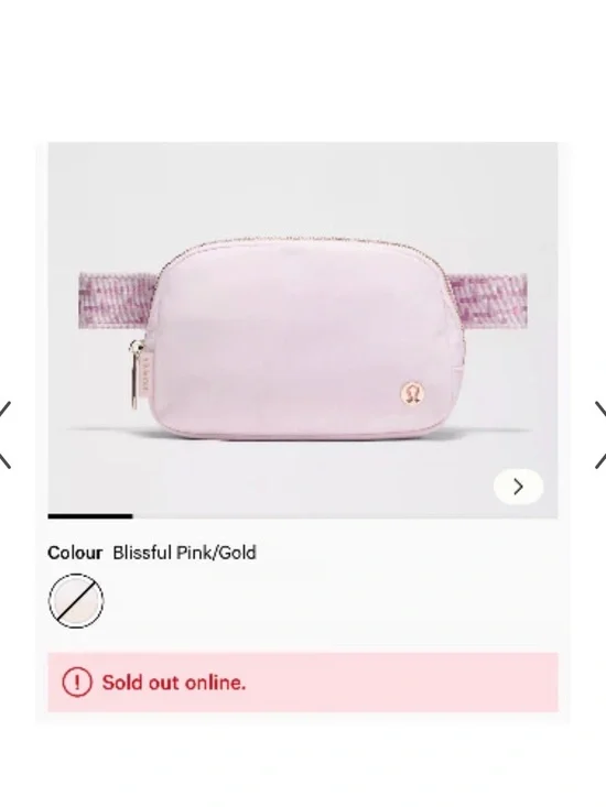 Lululemon Everywhere Belt Bag 1L L Monogram Metallic Blissful Pink/Gold - RARE - Picture 15 of 15